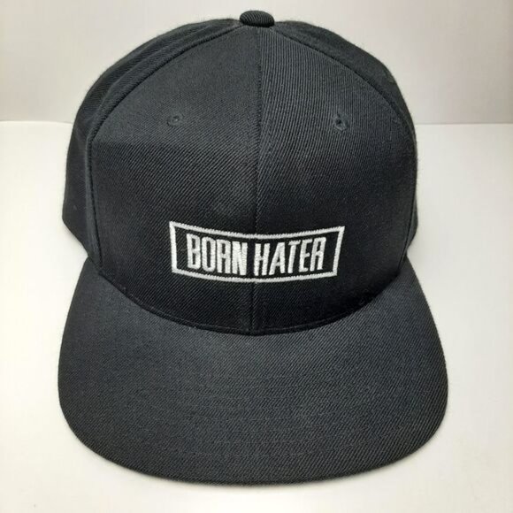 BORN HATER by The Classics Baseball Ball Hat Snapback B&W - Picture 3 of 8